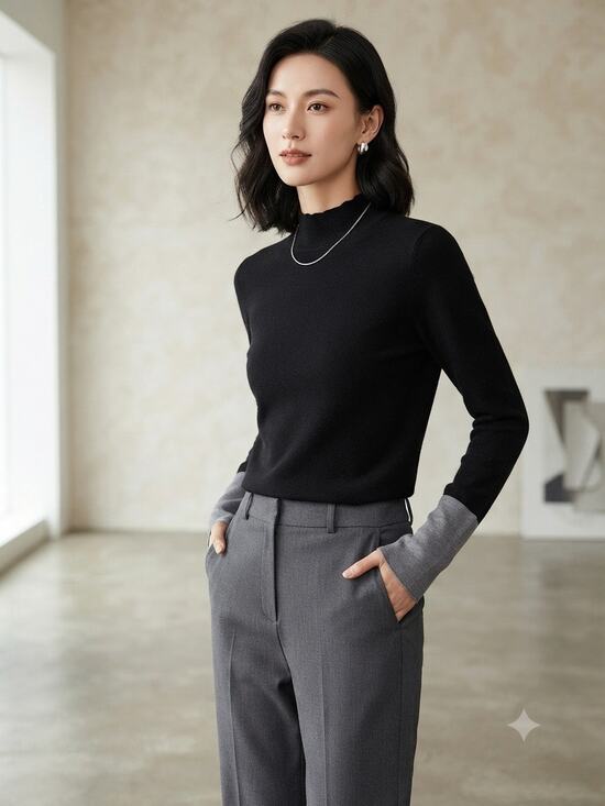 Commense Tops - Commense black & gray sweater size small